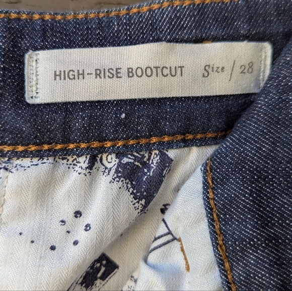 Anthro Pilcro and the Letterpress High-Rise Bootcut Blue Jeans Cropped Size 28 - Picture 7 of 10